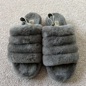 UGG Fuzzy Slingback Fluffy Slippers Women's 10